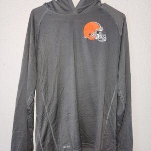 Nike Gray Dri-FIT Hoodie with Orange Logo